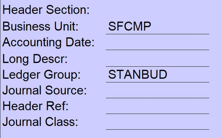 highlight of Header Section of BTR form