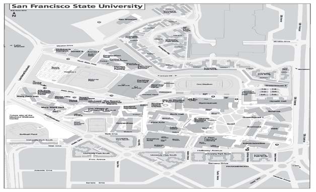 map of SF State main campus